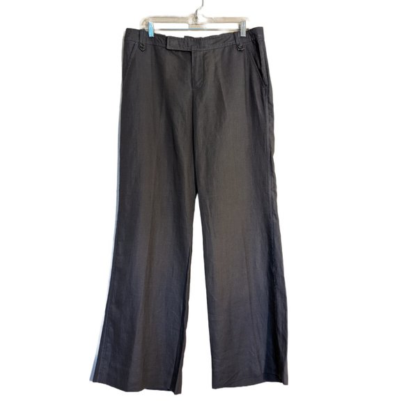 Banana Republic NWT 100% Linen Martin Fit Pant Charcoal Size 12 - Picture 1 of 11